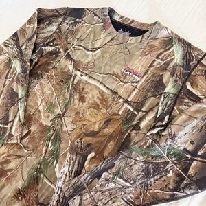 Scent-Lok Scentlok‎ Base Layers Shirt Top Size LARGE Realtree Camo Brown Slayers